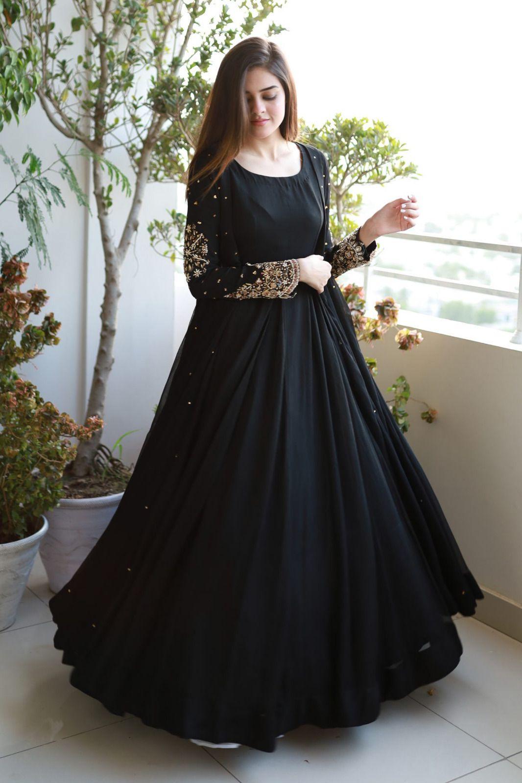 3 pcs Women Stiched  Embroidery Coat Maxi